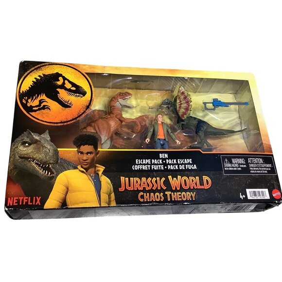 Mattel Jurassic World Chaos Theory Ben Escape Pack Set Dinosaur Action Figure - Picture 1 of 6